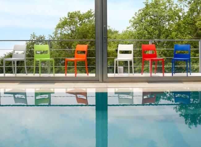 Стул пластиковый Sai желтый 480х510х820 мм