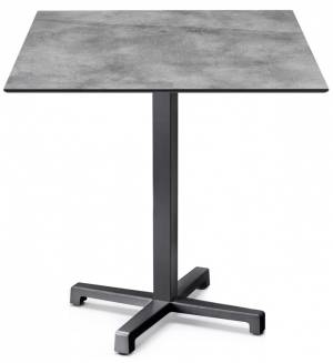 Стол ламинированный обеденный Cross антрацит, цементный 700х700х740 мм