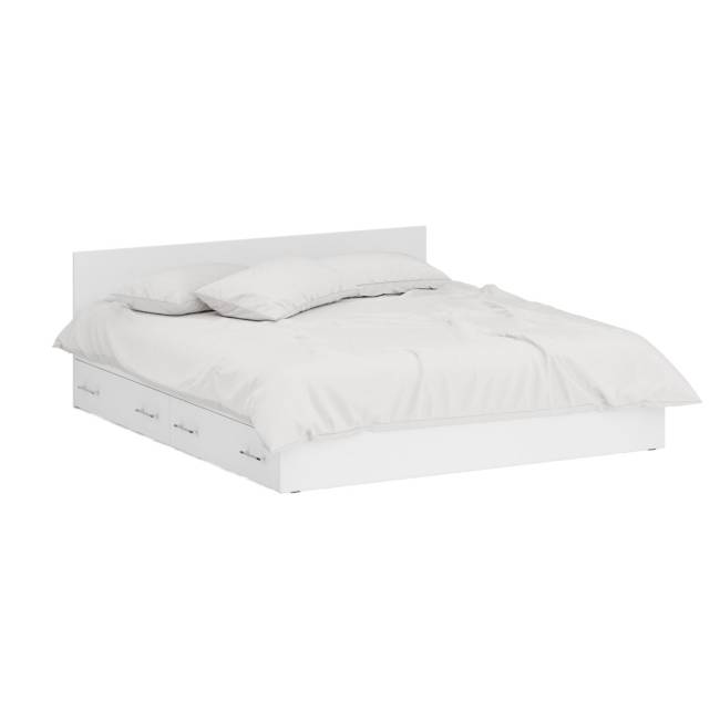 Двуспальная Кровать белая с ящиками 1800 с угловым шкафом Стандарт цвет белый Двуспальная Кровать белая с ящиками 1800 с угловым шкафом Стандарт цвет белый