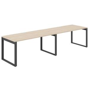 AG.179.AR.L.72.AN / Рабочая станция s-b-s 3200х800х750 / профиль О-образный: 70х20 антрацит; лючок: серебро; столешница: акация равелло