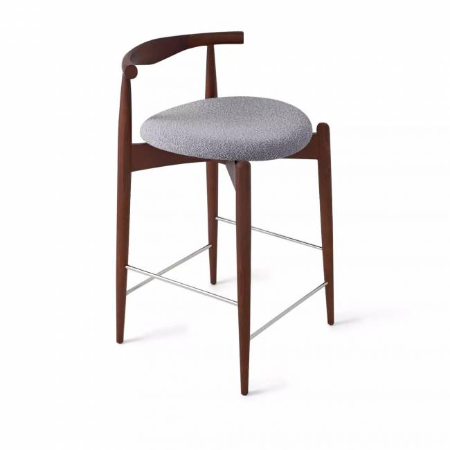 Стул Noble полубарный, массив бука - серый - бук коричневый