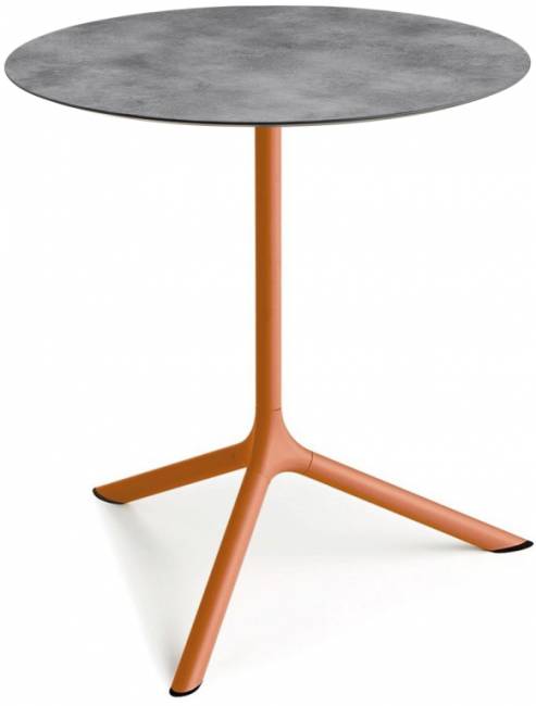 Стол ламинированный обеденный Tripe Maxi терракотовый, цементный Ø800х740 мм