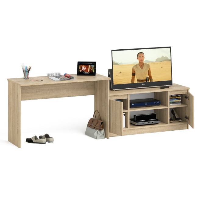 Стол письменный 1200 с тумбой МТВ1200 Мори цвет дуб сонома