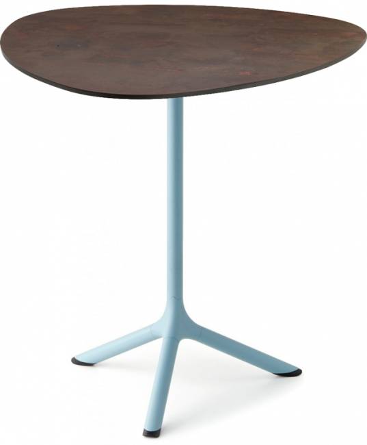 Стол ламинированный обеденный складной Tripe Folding голубой, кортен 640х640х740 мм Стол ламинированный обеденный складной Tripe Folding голубой, кортен 640х640х740 мм