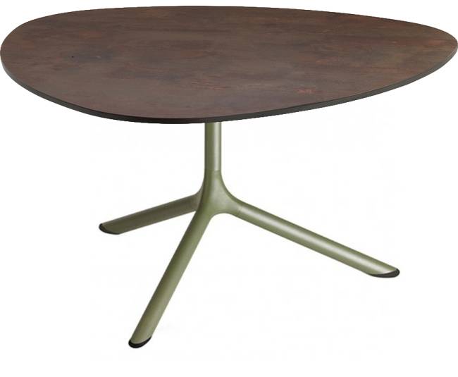 Столик ламинированный кофейный Tripe Maxi оливковый, кортен 830х830х510 мм Столик ламинированный кофейный Tripe Maxi оливковый, кортен 830х830х510 мм