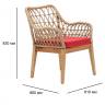 Кресло деревянное плетеное с подушкой Beam 610х660х830 мм