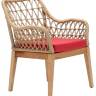 Кресло деревянное плетеное с подушкой Beam 610х660х830 мм