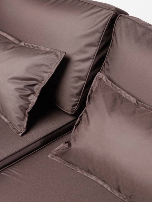 Диван садовый из алюминия 3-х местный правый с левым подлокотником Лагуна G401.8Е04 шоколад/антрацит