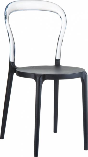 Стул пластиковый Mr Bobo черный, прозрачный 420х500х850 мм Стул пластиковый Mr Bobo черный, прозрачный 420х500х850 мм