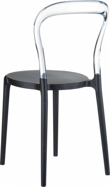 Стул пластиковый Mr Bobo черный, прозрачный 420х500х850 мм Стул пластиковый Mr Bobo черный, прозрачный 420х500х850 мм