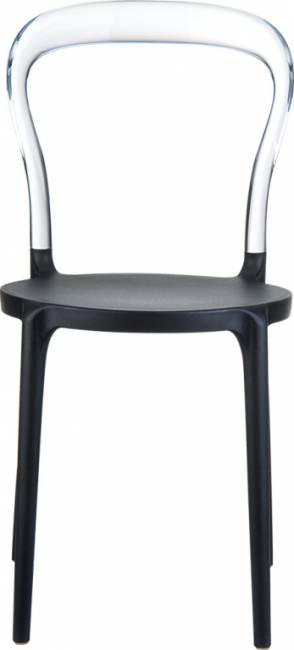 Стул пластиковый Mr Bobo черный, прозрачный 420х500х850 мм Стул пластиковый Mr Bobo черный, прозрачный 420х500х850 мм