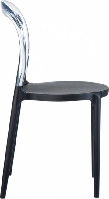 Стул пластиковый Mr Bobo черный, прозрачный 420х500х850 мм Стул пластиковый Mr Bobo черный, прозрачный 420х500х850 мм