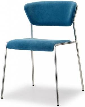 Стул с обивкой Lisa хром, синий 510х560х770 мм