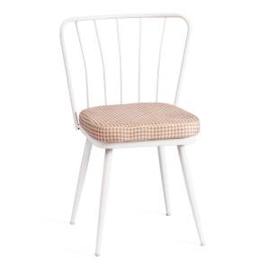 Стул YANIS (mod. 983) металл/ткань,  42.5 х 50.5 х 82.5 см, бело-коричневая клетка (Комплект из 4 шт.) бело-коричневая клетка металл/ткань