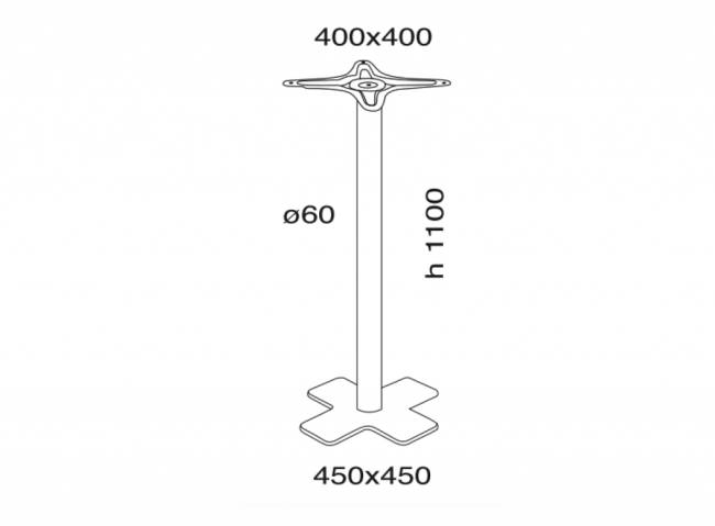 Подстолье металлическое барное Oxo I 450х450х1000 мм