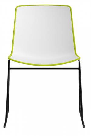 Стул пластиковый на полозьях Tweet черный, белый, зеленый 560х520х815 мм