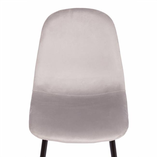 Стул BREEZE (mod. 4724) Велюр/металл , 44 х 53 х 87 см, Light grey (светло-серый) HLR14 / черный (Комплект из 4 шт.) светло-серый Велюр/металл
