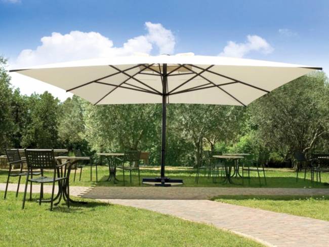 Зонт профессиональный телескопический 6х6 м Capri Dark антрацит, слоновая кость 6000х6000 мм