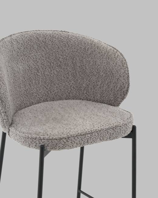 Стул полубарный Тисдейл букле серый