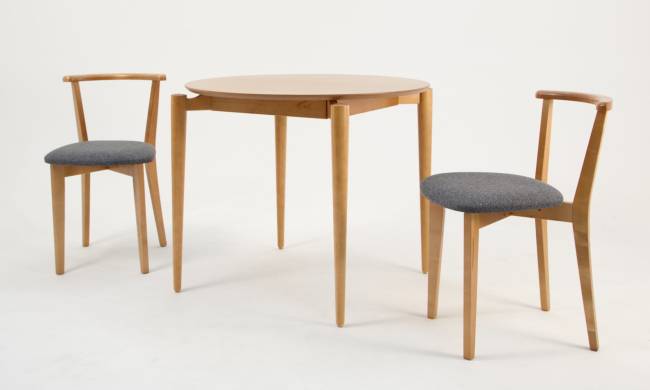 Стол Pawook К 90 натур со стульями Франк ПМ натур/графит рогожка