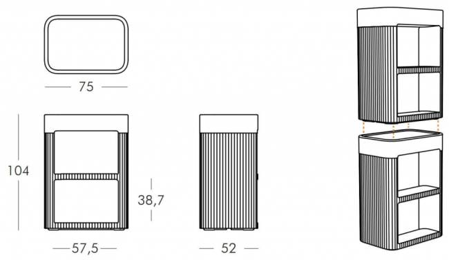 Стойка пластиковая барная Cordiale Welcome Standard 750х520х1040 мм