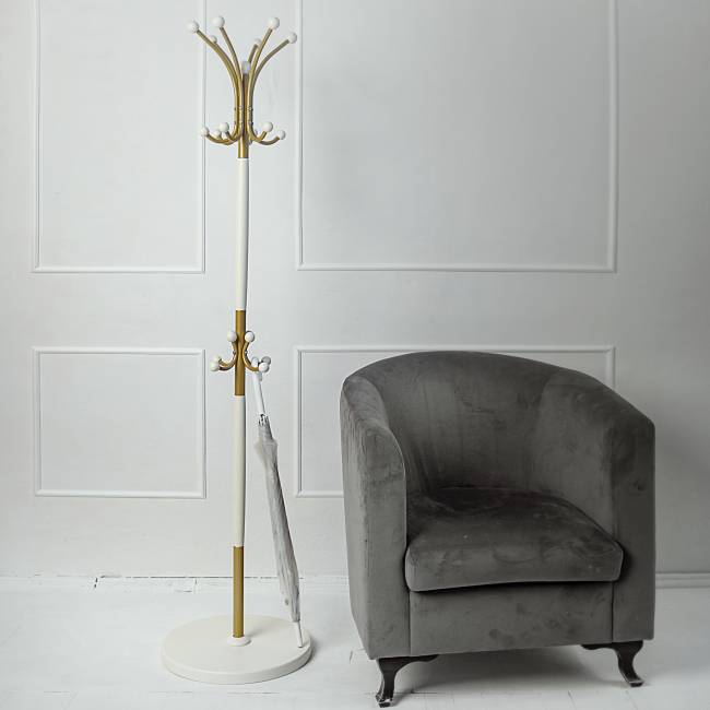 Вешалка напольная Д 1 золото/ слоновая кость