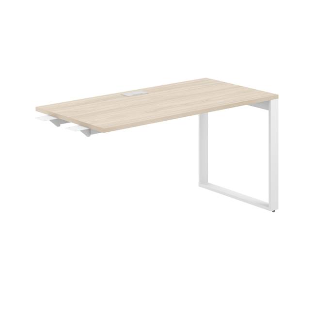 AG.117.AR.L.72.WH  / Стол комбо 1200х800х750  / профиль О-образный: 70х20 белый; лючок: серебро; столешница: акация равелло