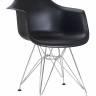 Стул обеденный DOBRIN DAW CHROME, ножки хром, цвет сиденья чёрный