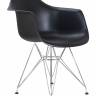 Стул обеденный DOBRIN DAW CHROME, ножки хром, цвет сиденья чёрный