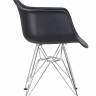 Стул обеденный DOBRIN DAW CHROME, ножки хром, цвет сиденья чёрный