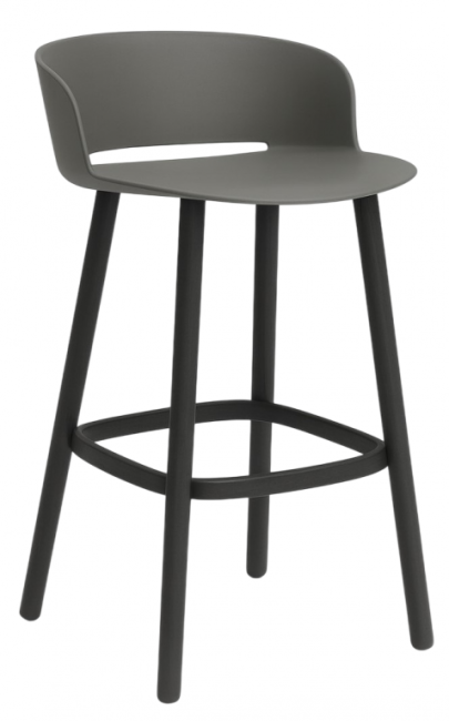 Стул пластиковый полубарный Babila черный, серый 500х440х820 мм