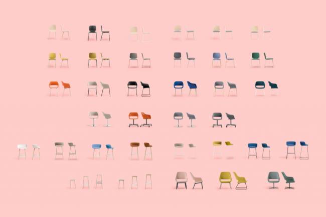 Стул пластиковый полубарный Babila черный, серый 500х440х820 мм