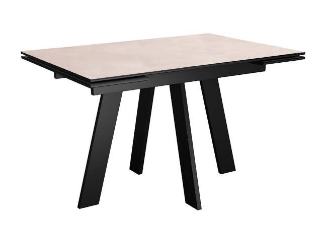 Стол DikLine SKM110 Керамика Krater Perla (бежевый матовый)/подстолье черное Стол DikLine SKM110 Керамика Krater Perla (бежевый матовый)/подстолье черное