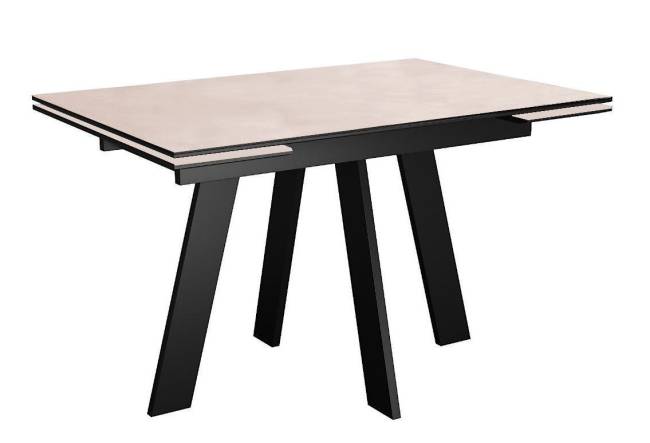 Стол DikLine SKM110 Керамика Krater Perla (бежевый матовый)/подстолье черное Стол DikLine SKM110 Керамика Krater Perla (бежевый матовый)/подстолье черное