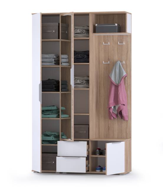 Набор мебели для прихожей Куба № 14 цвет дуб сонома/белый премиум