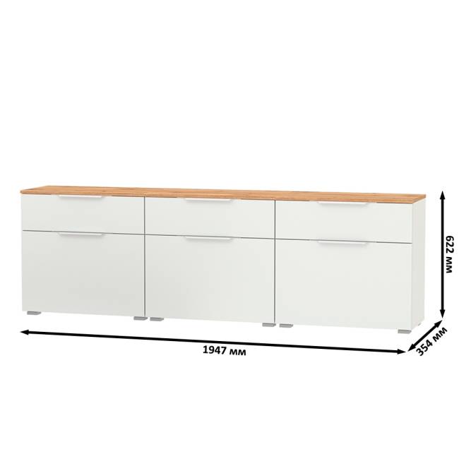 Три обувницы Октава 16.127 цвет белый шагрень/дуб крафт золотой