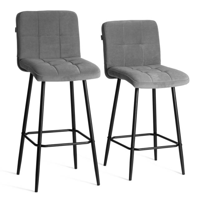 Стул полубарный Medeo/Медео велюр, серый, 29, 42х56х102см серый велюр