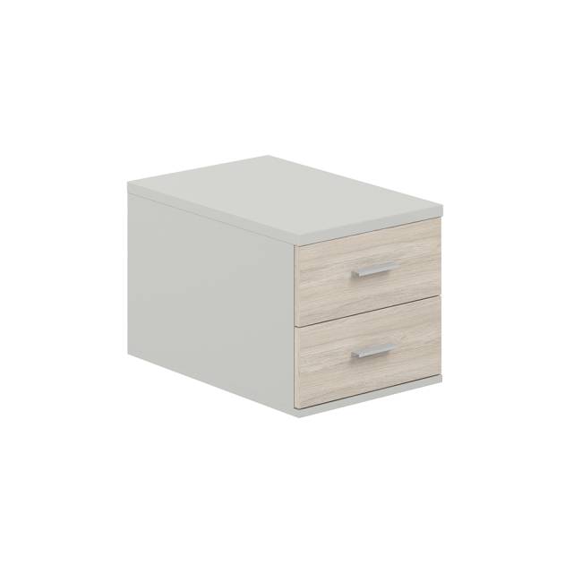 SG.536.SH.OL / Подвесная тумба с 2 ящ., 600, 400х446х342 / корпус: серый бархат; фасады: дуб светлый