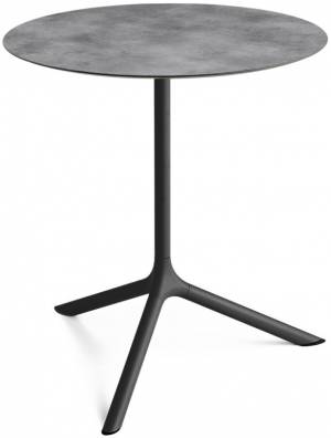 Стол ламинированный обеденный Tripe Maxi черный, цементный Ø800х740 мм