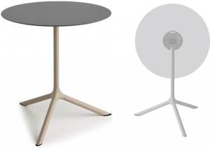 Стол ламинированный обеденный складной Tripe Maxi Folding тортора, антрацит Ø800х740 мм