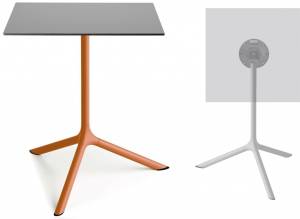 Стол ламинированный обеденный складной Tripe Maxi Folding терракотовый, светло-серый 700х700х740 мм