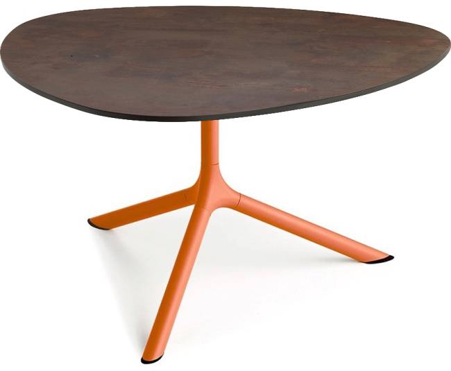 Столик ламинированный кофейный Tripe Maxi терракотовый, кортен 830х830х510 мм