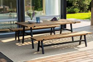 Обеденная группа из алюминия АЛЬТО со скамьями