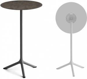 Стол ламинированный барный складной Tripe Folding антрацит, кортен Ø600х1100 мм