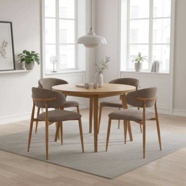 Стул обеденный Belsay/Белси / 2 шт. в упаковке велюр/металл, светло-коричневый/натуральный, 46х53х76,5см (Комплект из 2 шт.) светло-коричневый меланж велюр/металл