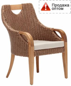 Кресло деревянное плетеное с подушкой Candy 610х670х910 мм
