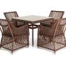 "Айриш" обеденная группа плетеная на 4 персоны, цвет коричневый