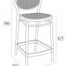 Стул пластиковый полубарный Marcel Bar 65 марсала 440х500х960 мм