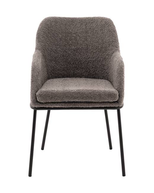 Стул с подлокотниками Кози new ткань букле тёмно-серый