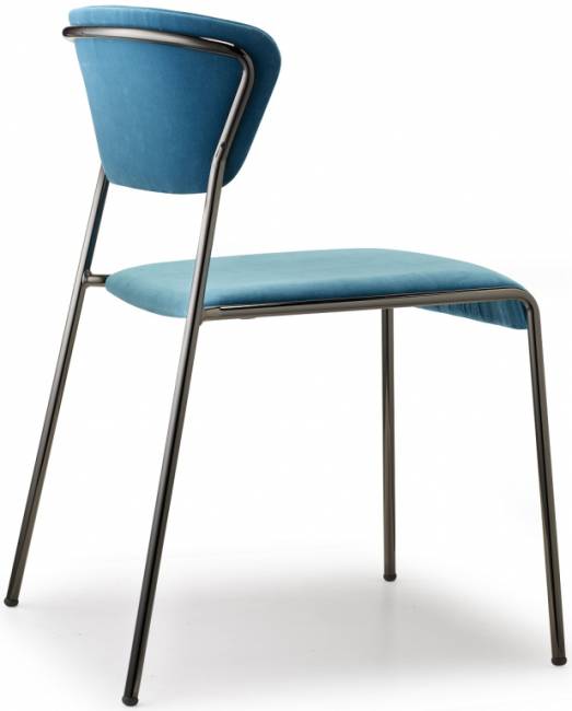 Стул с обивкой Lisa черный глянцевый никель, синий 510х560х770 мм